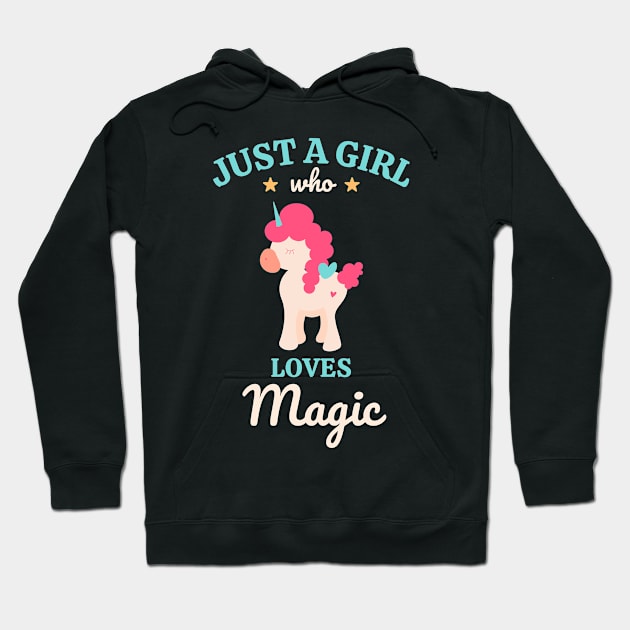 Cute Unicorn Rainbow Lover gift Just a Girl who loves unicorn Hoodie by PunManArmy